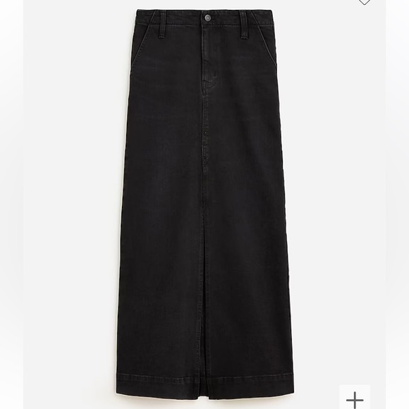 NWT J. Crew Denim Maxi Skirt In Washed Black Size 27 - Picture 7 of 16